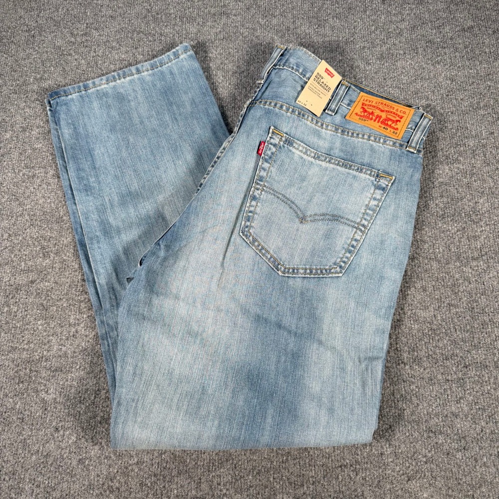 Levis 559 Mens Relaxed Straight Light Wash Denim Jeans 40x32 00559-0393 #4260